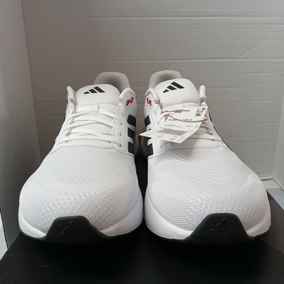 Adidas Runfalcon 5 White Black Scarlet Red Running Shoes IE8818 Men's Size 11.5 - Picture 2 of 9